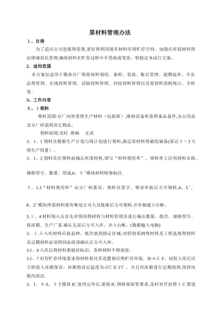 原材料管理办法