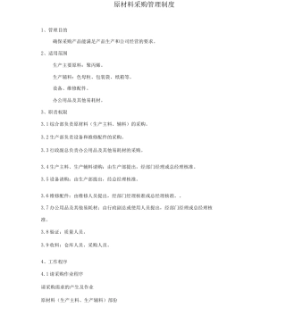 原材料采购管理与验收制度