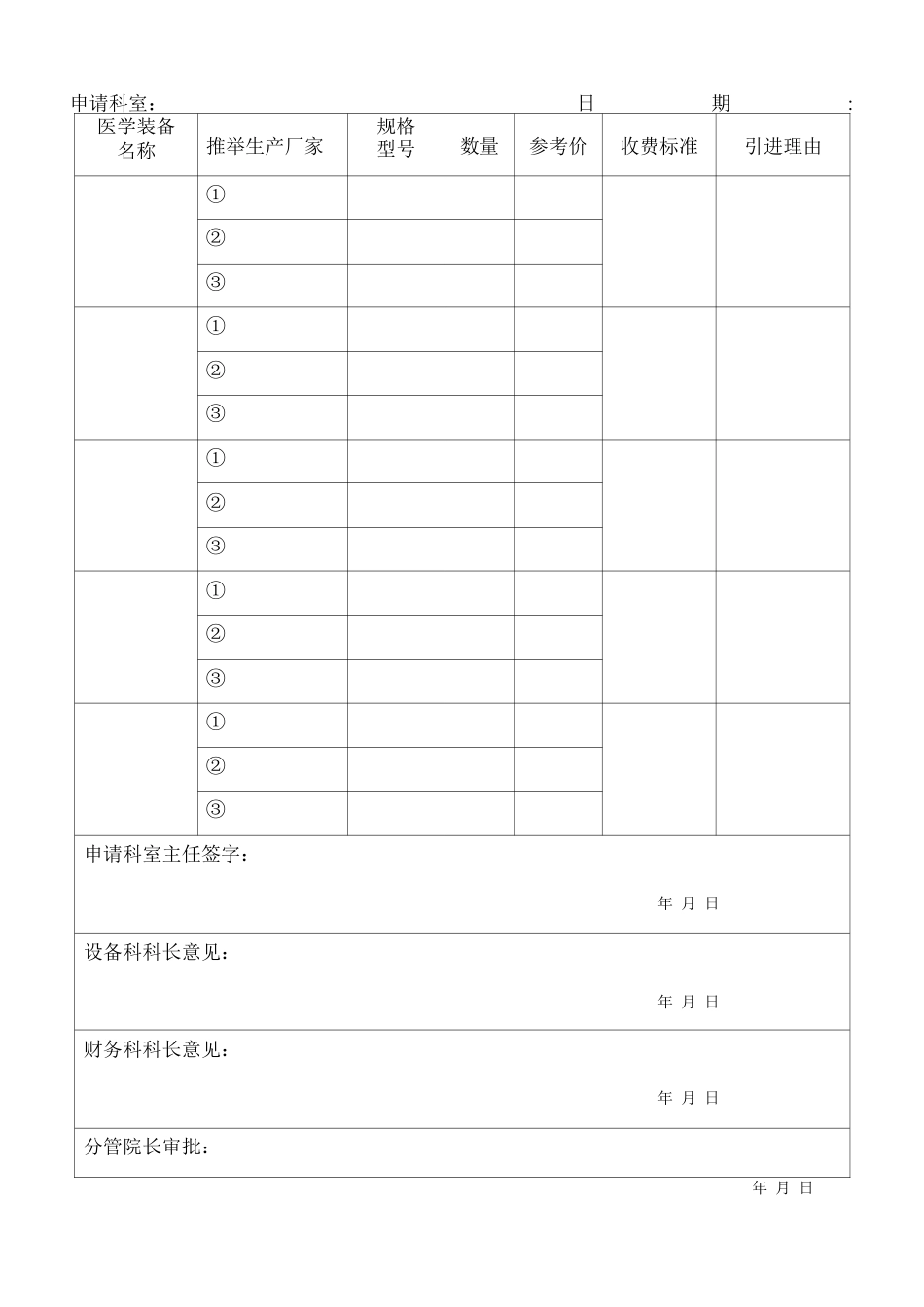 县人民医院医学装备管理全套表单模板_第2页