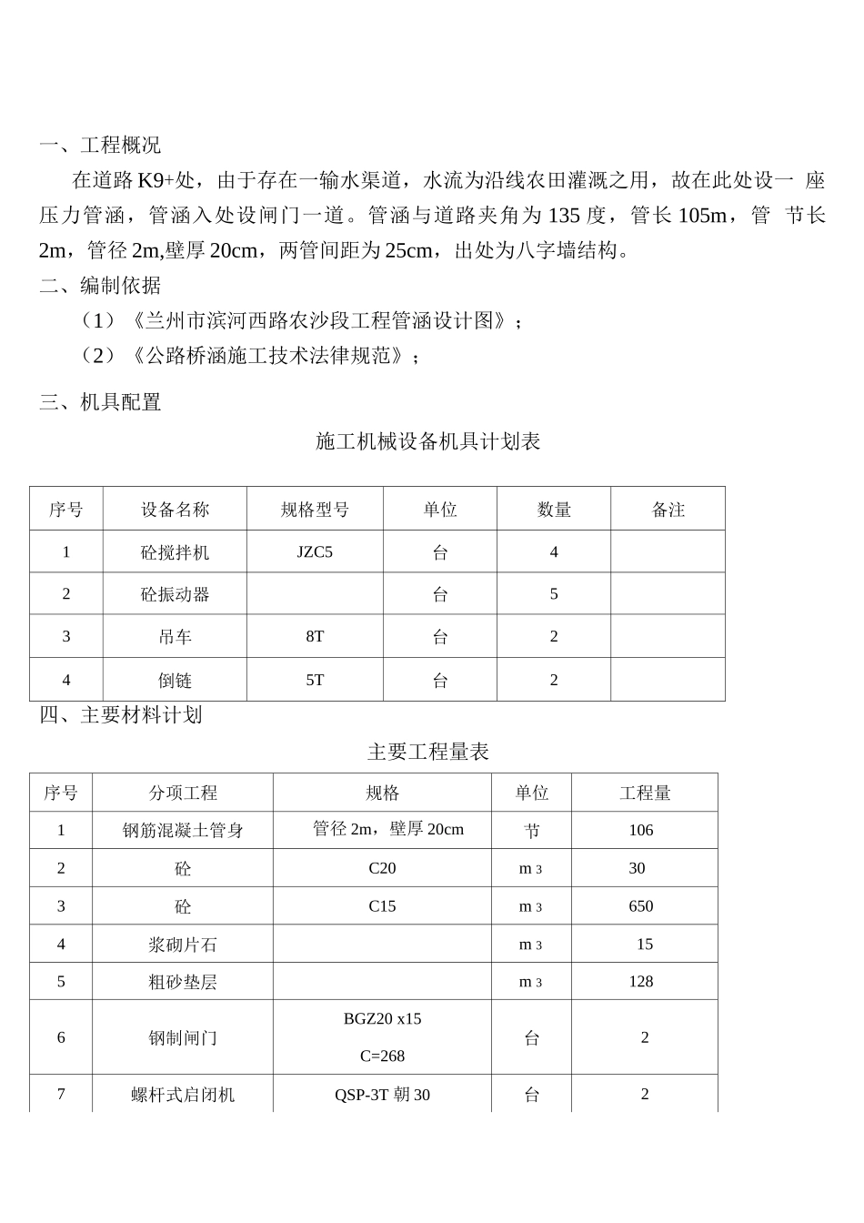 双孔压力管涵施工方案_第1页