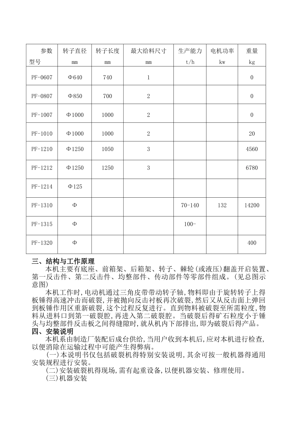 反击式破碎机说明书_第2页