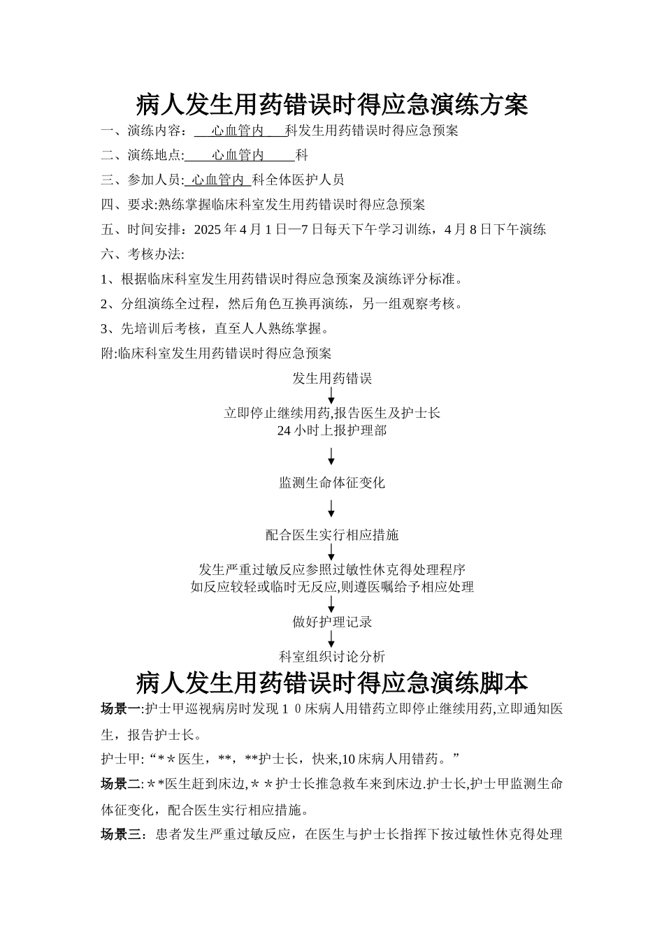 发生用药错误应急演练_第1页