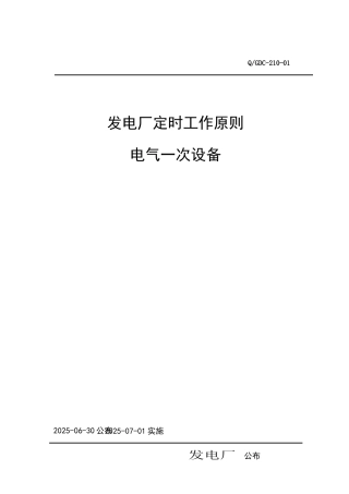 发电厂定期工作标准电气一次