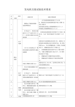 发电机交接试验技术要求