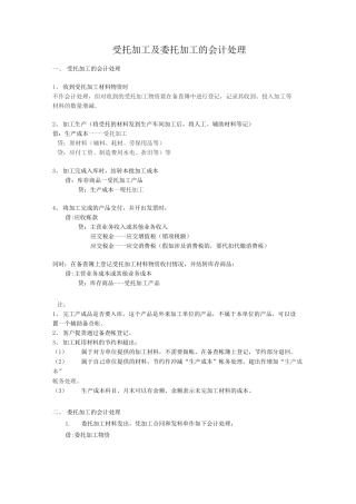 受托加工及委托加工的会计处理