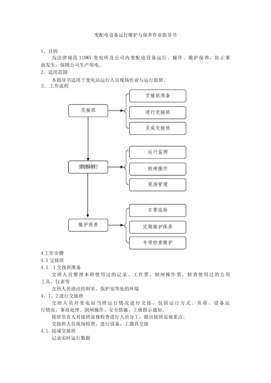 变配电设备运行维护与保养作业指导书_第1页