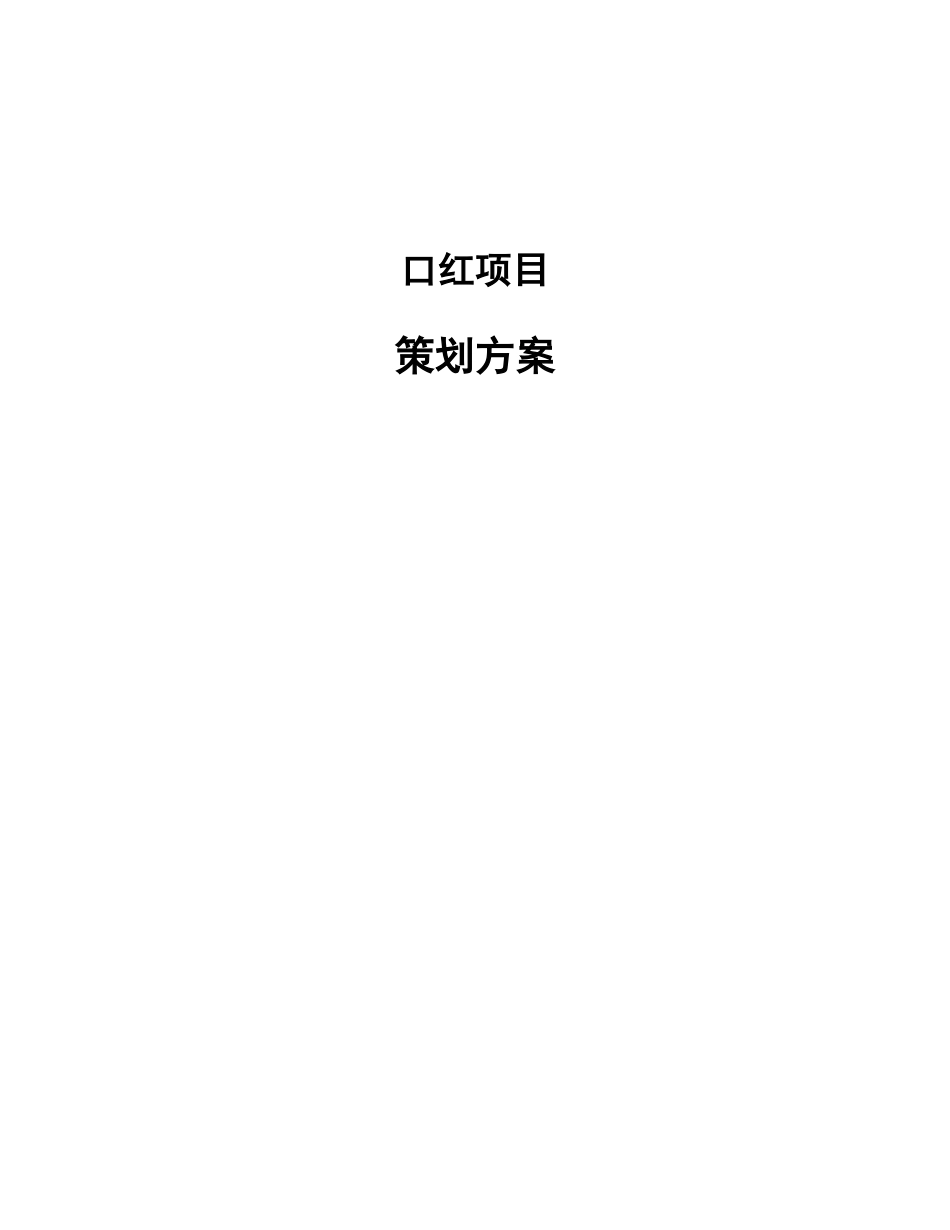 口红项目策划方案_第1页