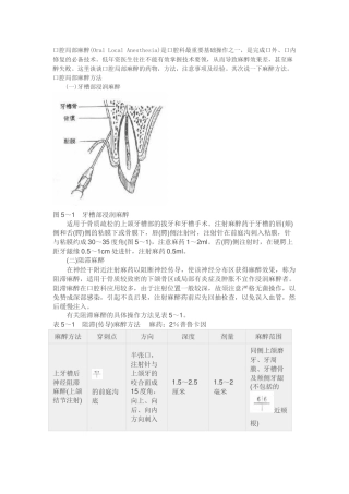 口腔局部麻醉之麻醉方法