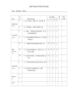 口腔护理考核评价标准