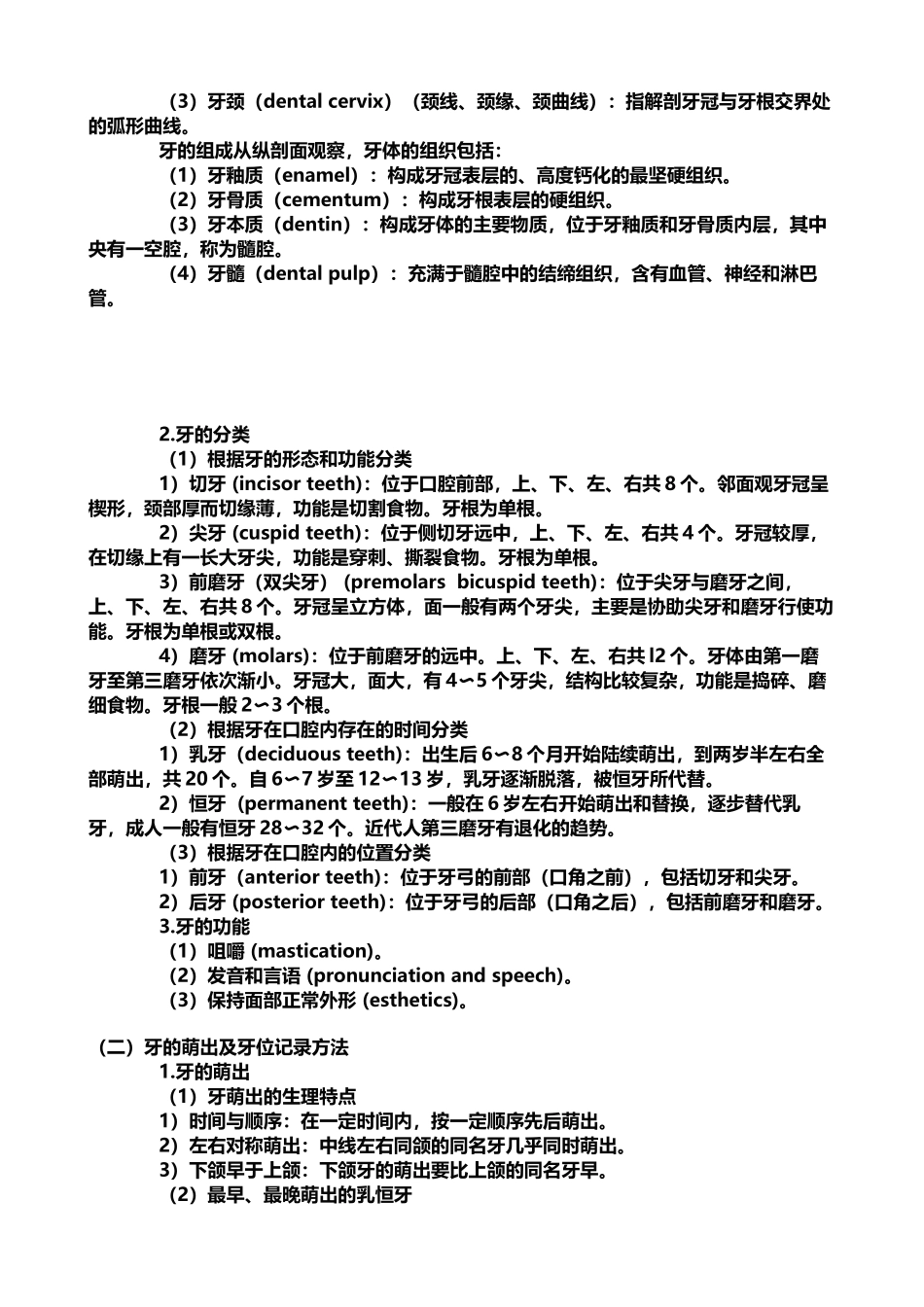 口腔解剖生理学超详细重点_第3页