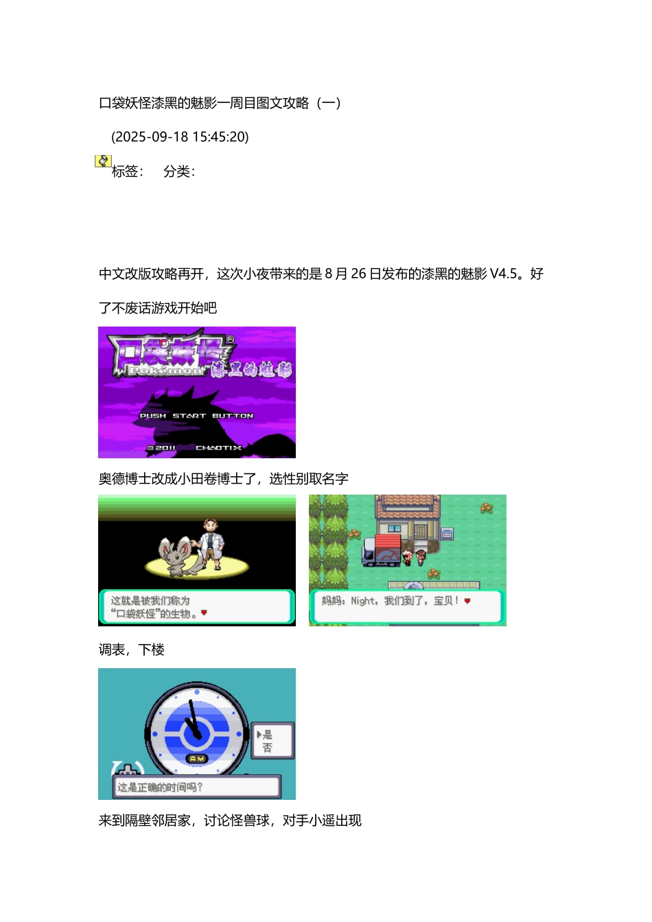 口袋妖怪漆黑的魅影一周目图文攻略_第2页