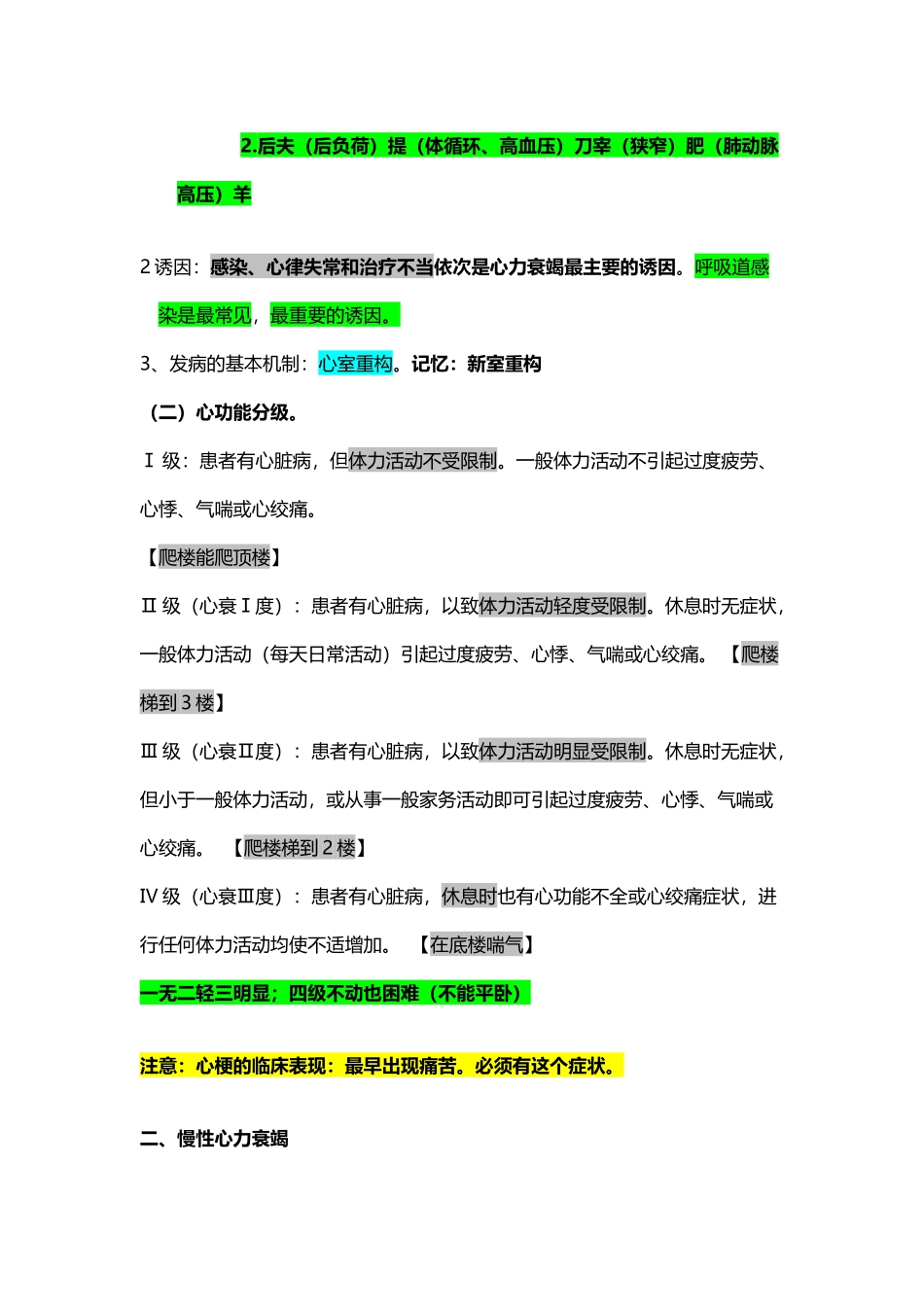 口诀记忆心力衰竭心律失常2_第3页