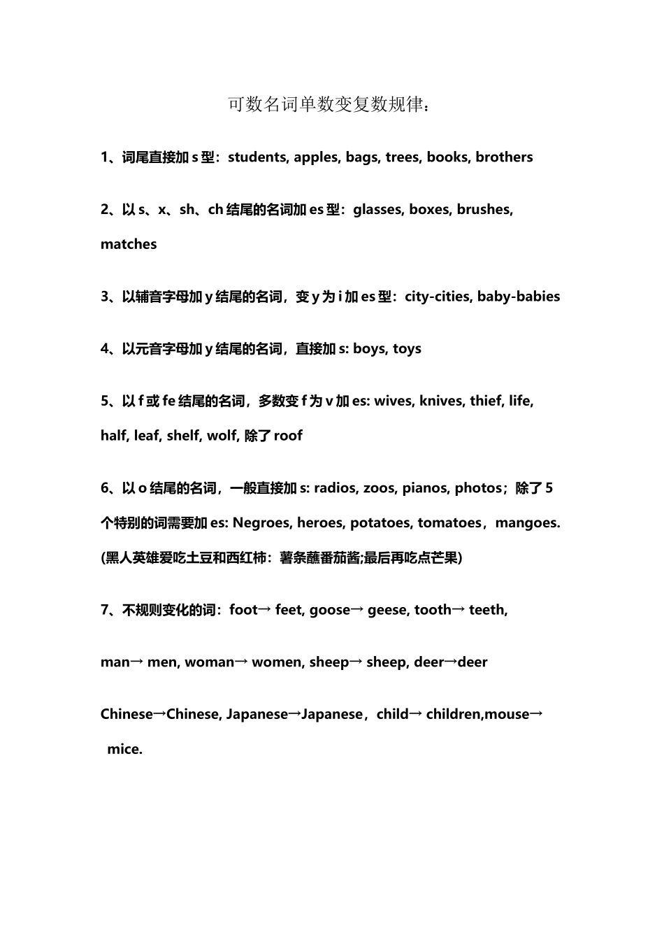 可数名词单数变复数规律_第2页