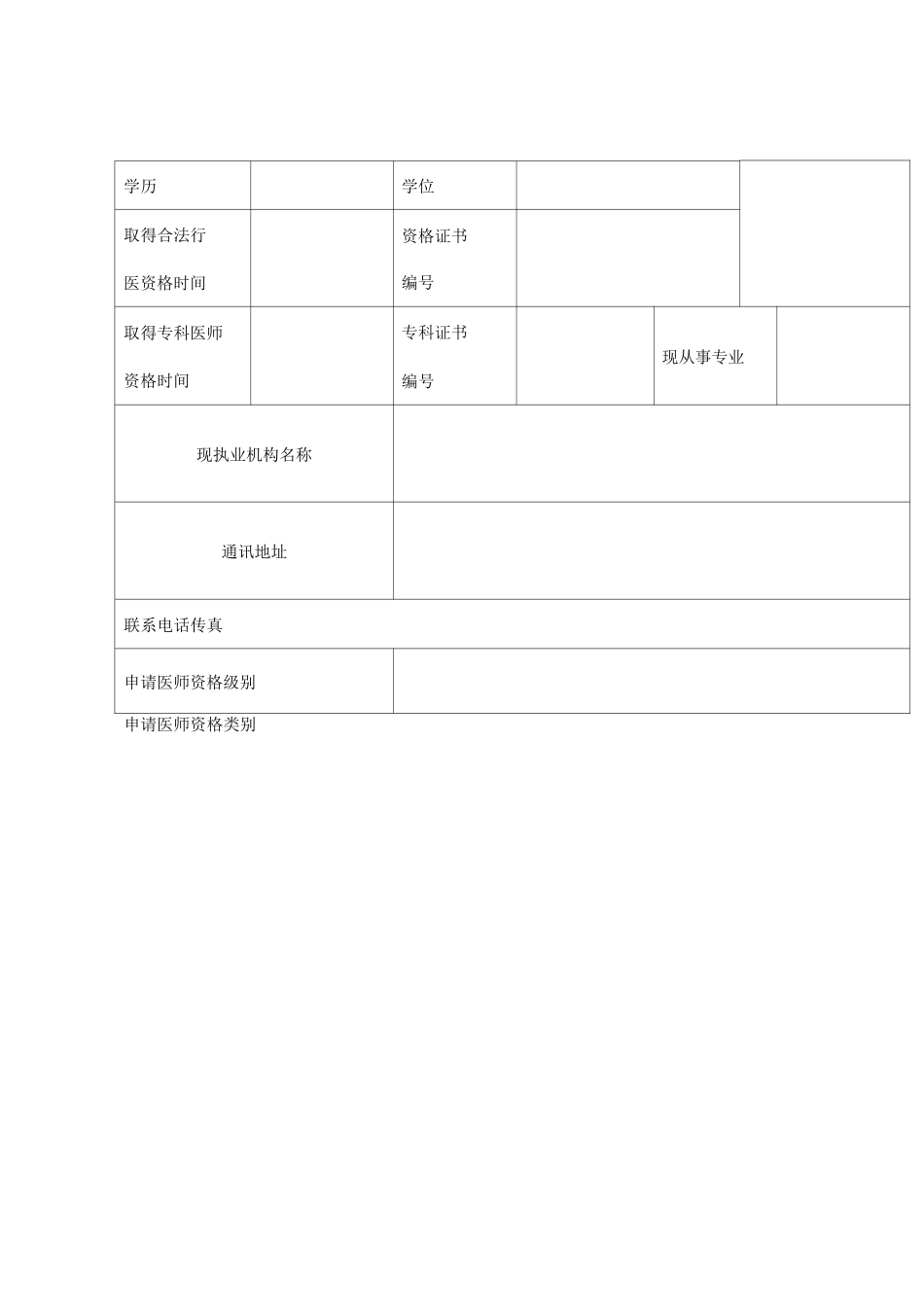 台湾地区医师大陆医师资格认定申请审核表_第3页
