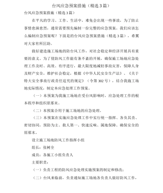 台风应急预案措施