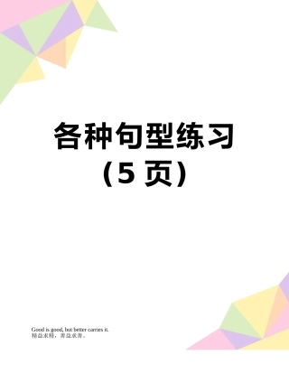 各种句型练习