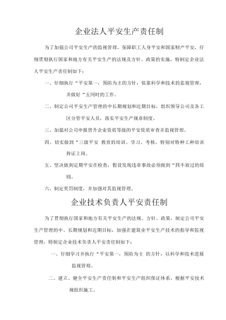 各种安全生产责任制