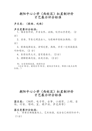 各种才艺展示评分标准