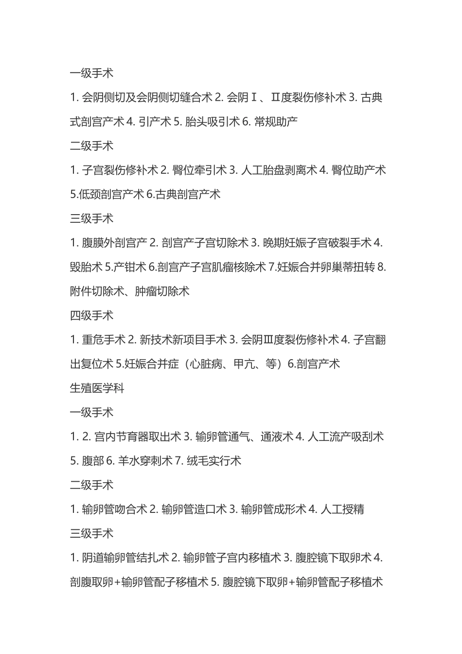 各类手术分级_第3页