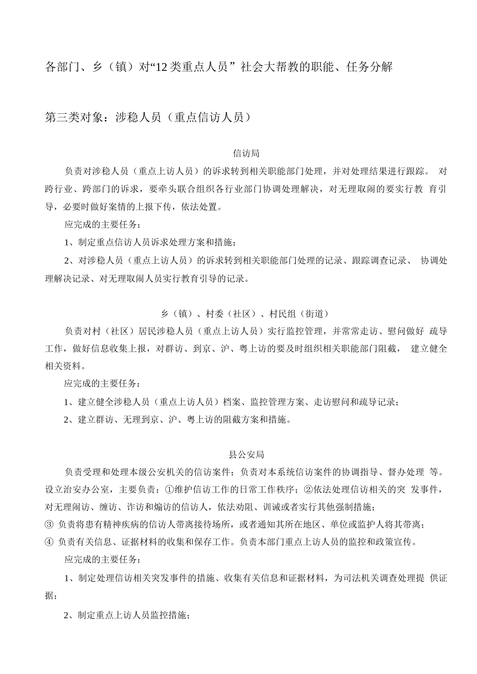 各部门对涉稳帮教的职责_第1页