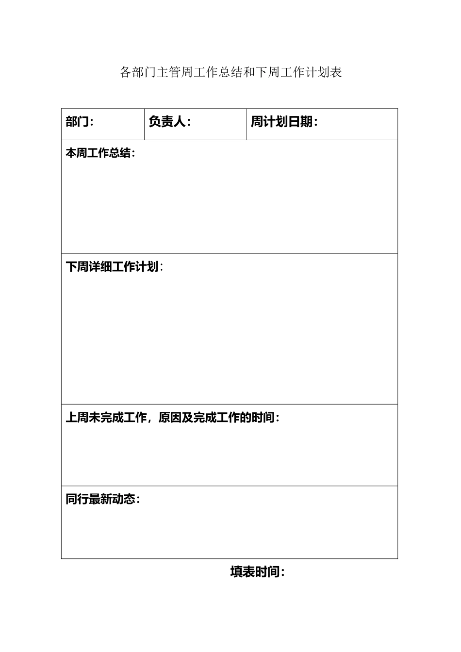 各部门主管周工作总结和下周工作计划表_第2页