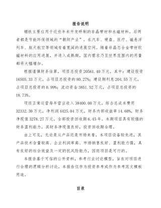 吉林硼铁合金项目建议书