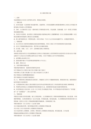 同方公司员工绩效考核方案