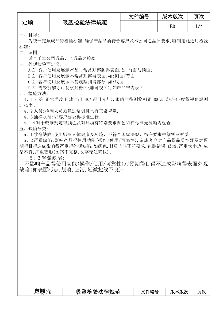 吸塑检验规范标准_第1页