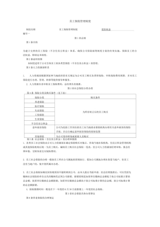 员工保险管理制度