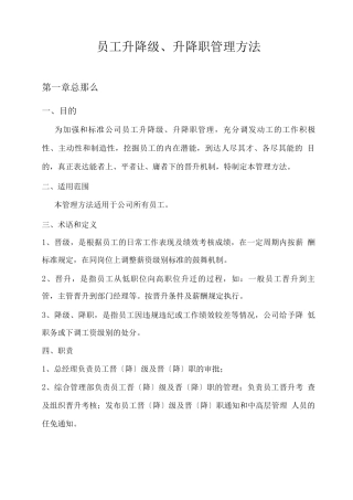 员工升降级、升降职管理办法