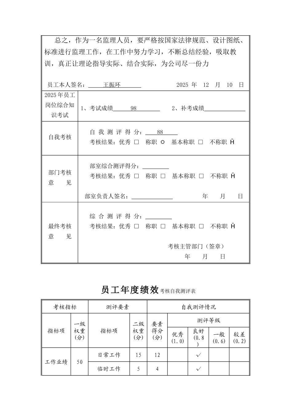 员工年度绩效考核表._第3页