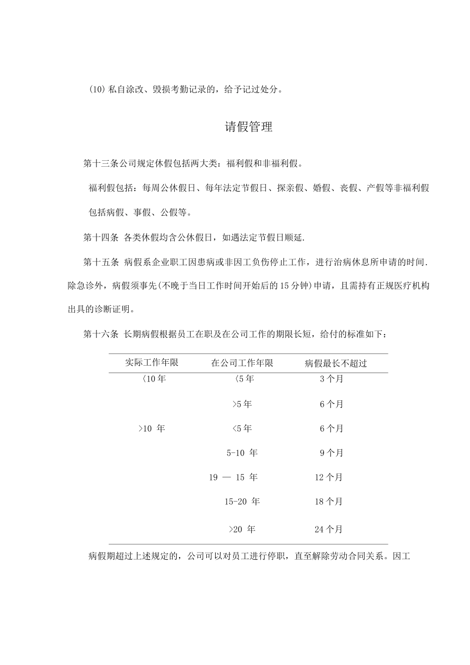 员工考勤及劳动纪律管理制度_第3页