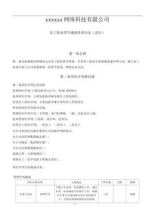 员工职业晋升通道管理办法