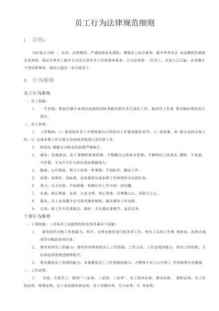 员工行为规范细则