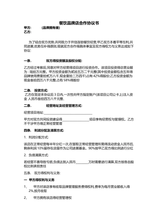 品牌合作协议
