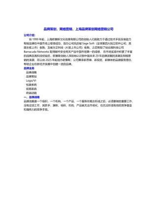 品牌策划-网络营销-上海品牌策划网络营销公司