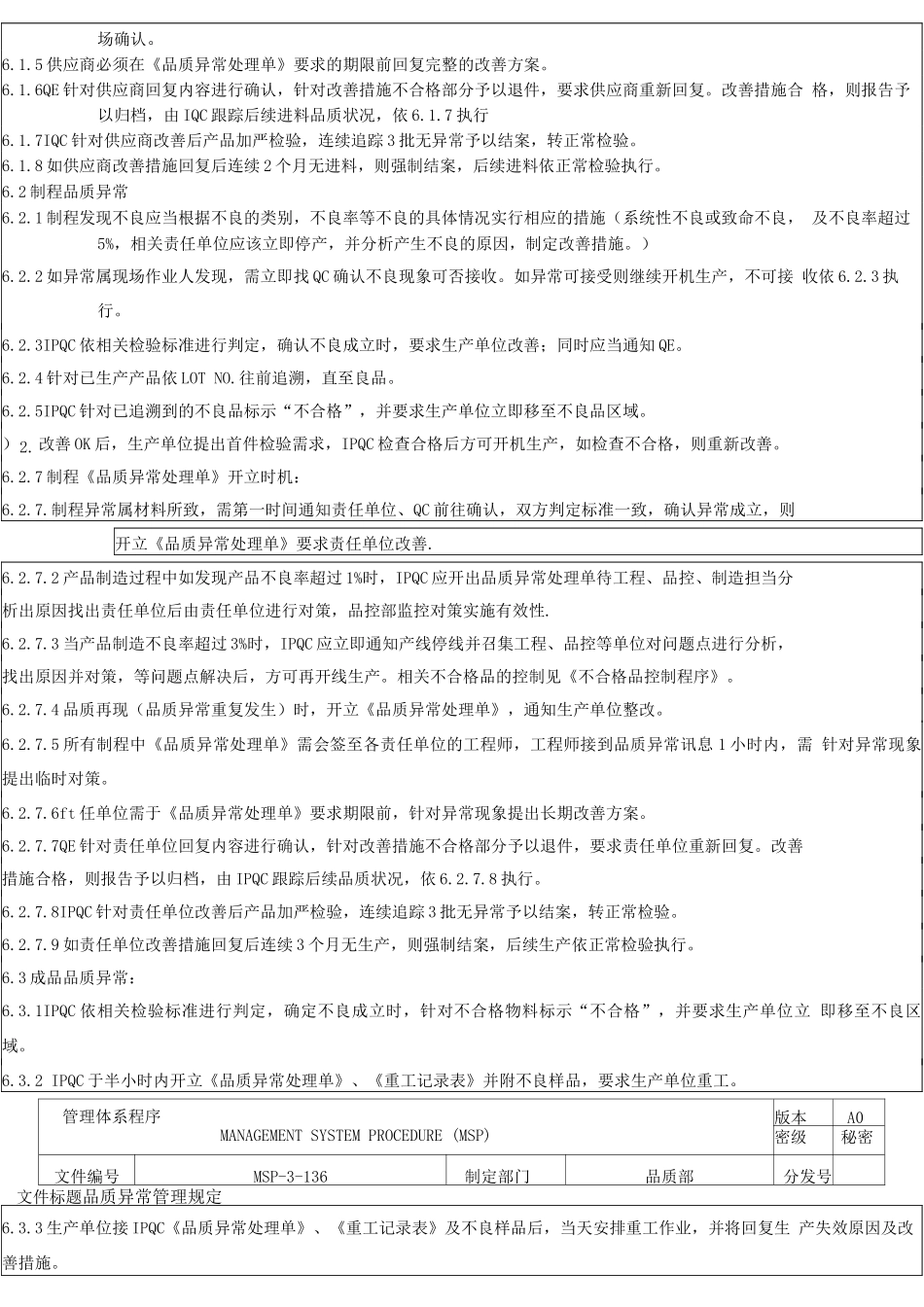 品质异常管理规定_第3页