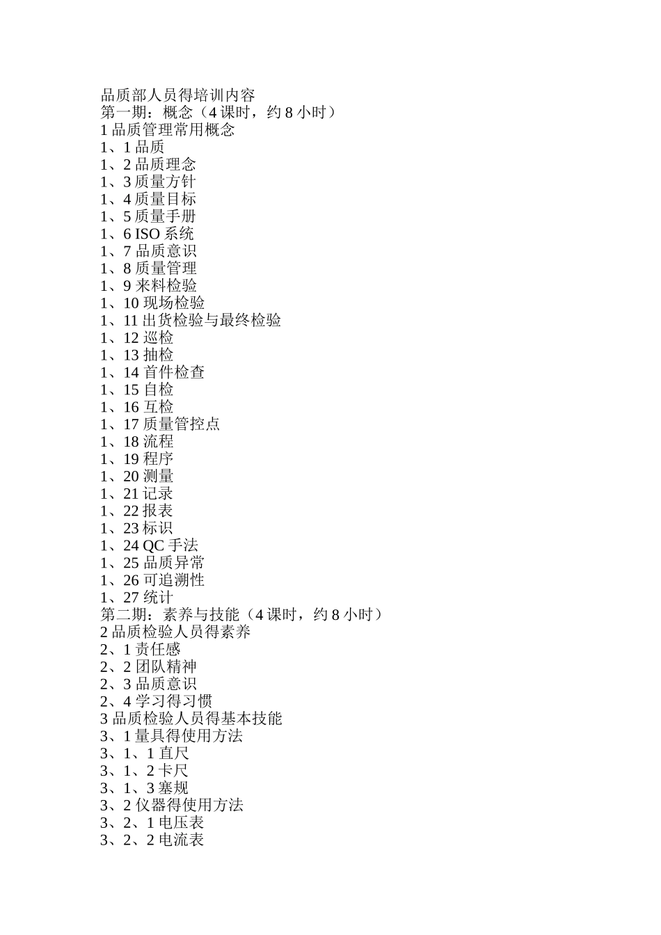 品质部人员的培训内容_第1页