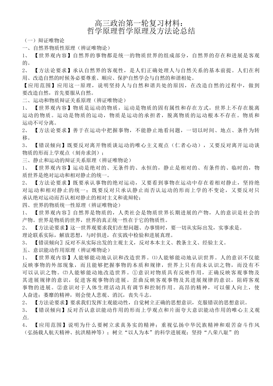 哲学原理哲学原理及方法论总结_第1页