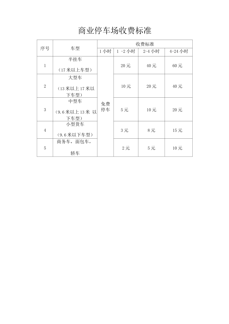商业停车场收费标准_第1页
