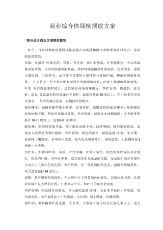 商业综合体绿植摆放方案