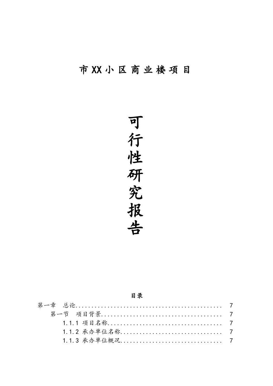 商业街项目可研报告_第1页