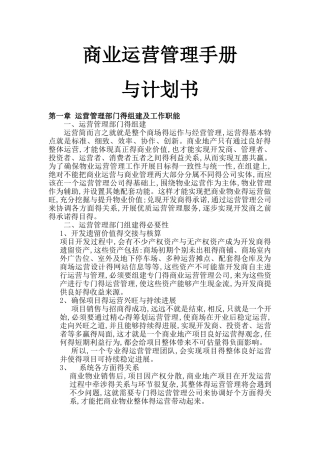 商业运营管理计划书