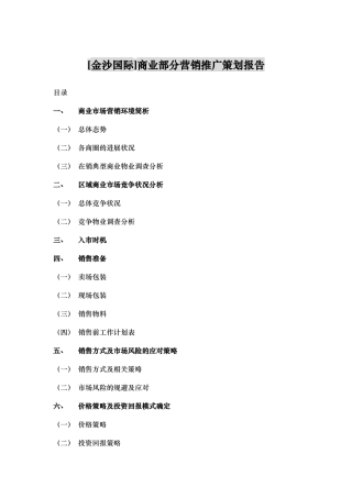 商业部分营销推广策划报告