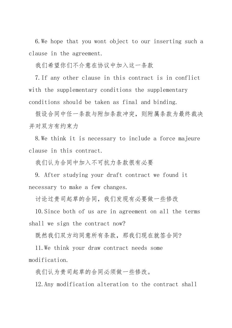 商务英语合同中常用句式_第2页