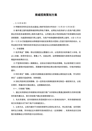 商城招商策划方案