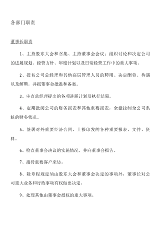商城部门职责