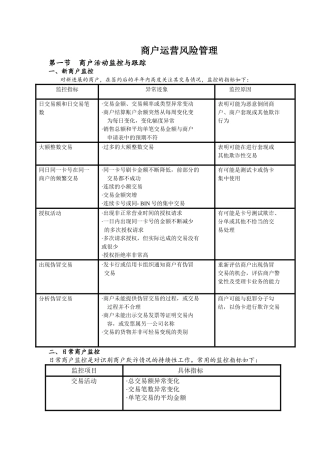 商户运营风险管理