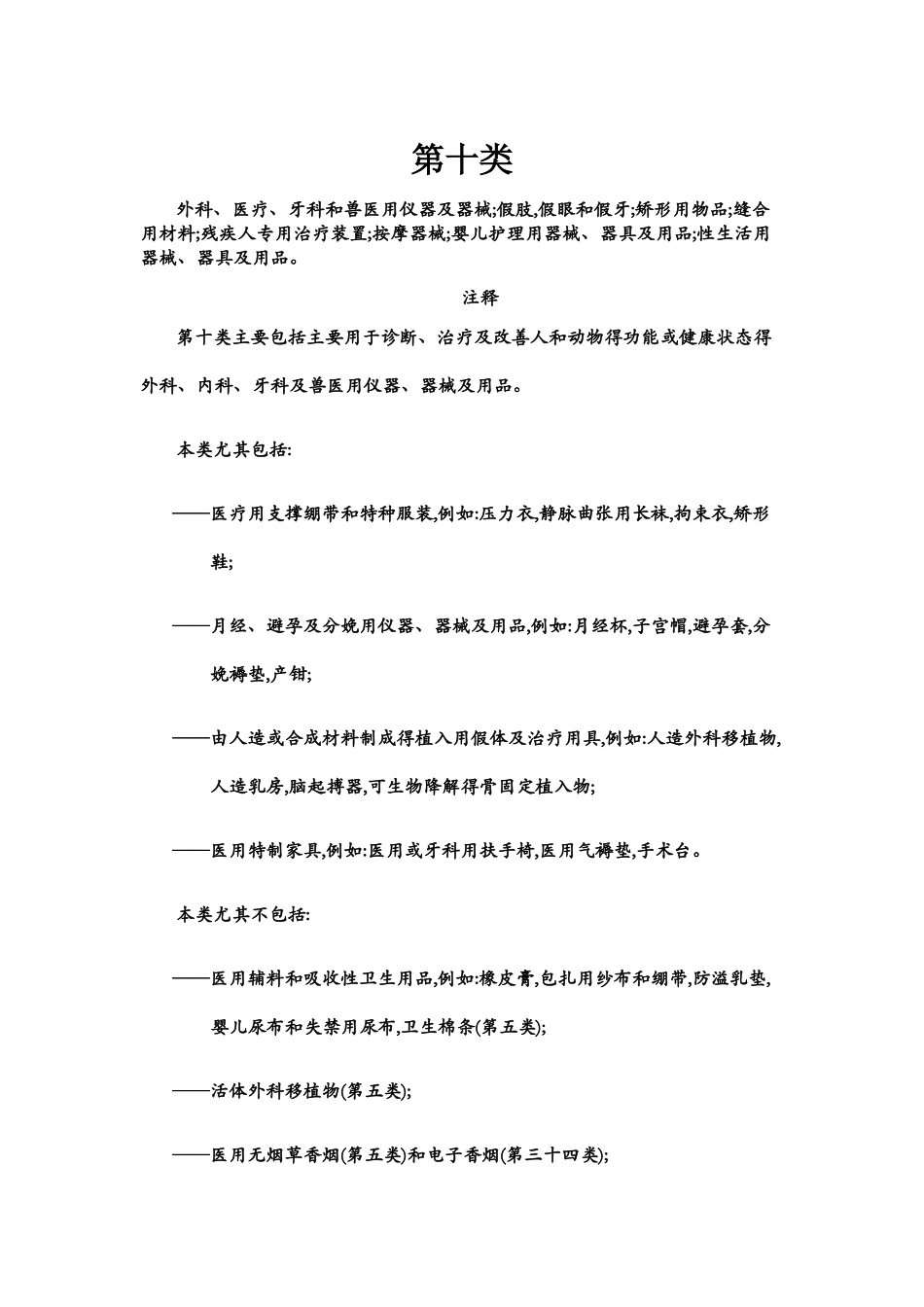 商标分类第10类_第1页