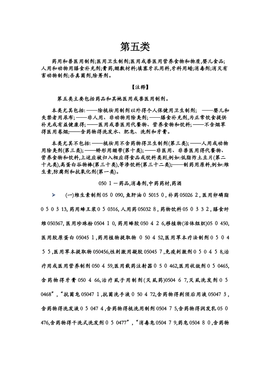 商标分类第5类_第1页